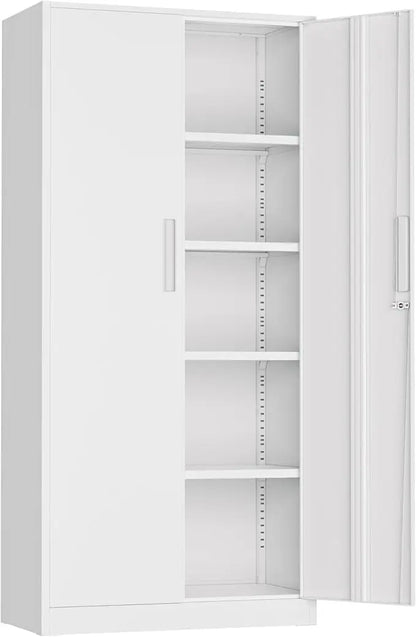 Metal Storage Cabinet, Garage Cabinets and Storage System with Doors and Shelves.