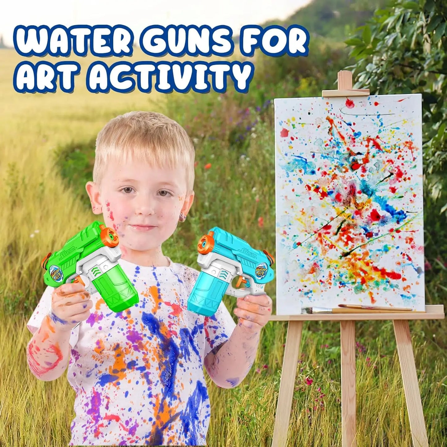 6-Pack Water Guns for Kids and Adults, Long Range Squirt Toys for Pool Fun