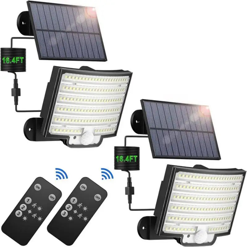 Solar Outdoor Lights - LED Motion Sensor Light with Remote Waterproof Security Flood Light for Garage, etc.
