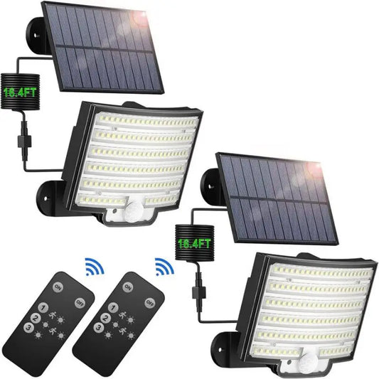 Solar Outdoor Lights - LED Motion Sensor Light with Remote Waterproof Security Flood Light for Garage, etc.