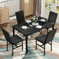 Dining Room Table Set 5 Piece Set Marble Dining Table 4 Chair Table Set for Kitchen.