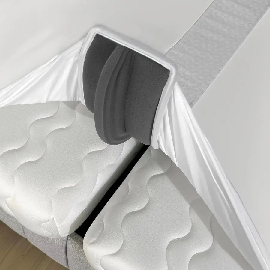 Fitted Sheet Attached Bed Bridge Twin XL to King Converter Kit with Sheet Strap Set Split King Gap Filler.