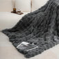 [Cozy|Faux Rabbit] Soft, Warm, 1pc Cozy Faux Rabbit Fleece Blanket- Bedroom, Guest Room, Living Room
