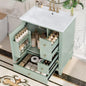 24" Bathroom Vanity with Sink,  Free Standing Single Vanity, with 3 Drawers and One Door, Customized