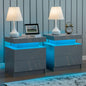Nightstand Set of 2 LED Nightstand with 2 Drawer, Bedside Table, Customized.