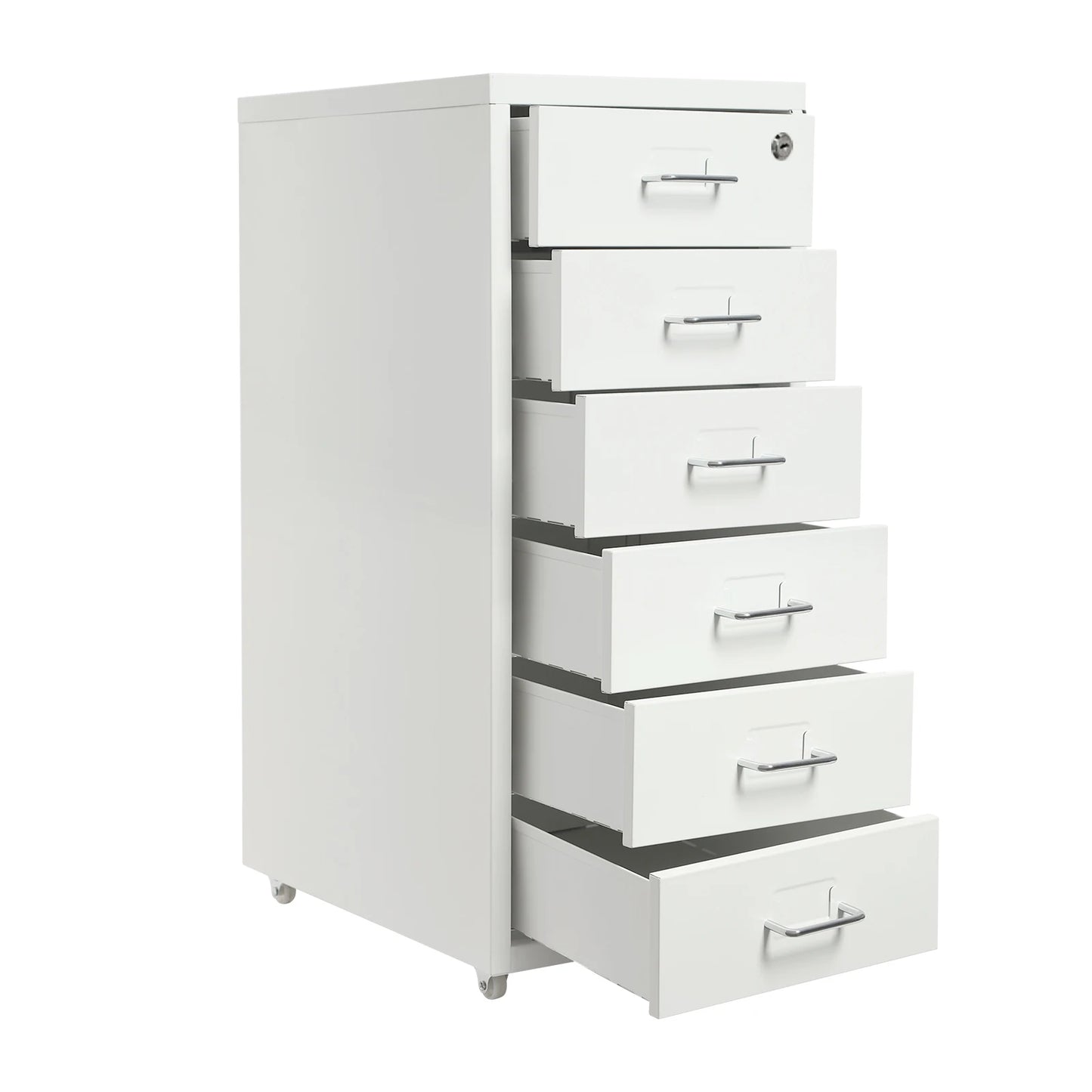 6 Drawer File Cabinet with Lock, Filing Storage Cabinets with Wheels, Organizer for Home Office Study.