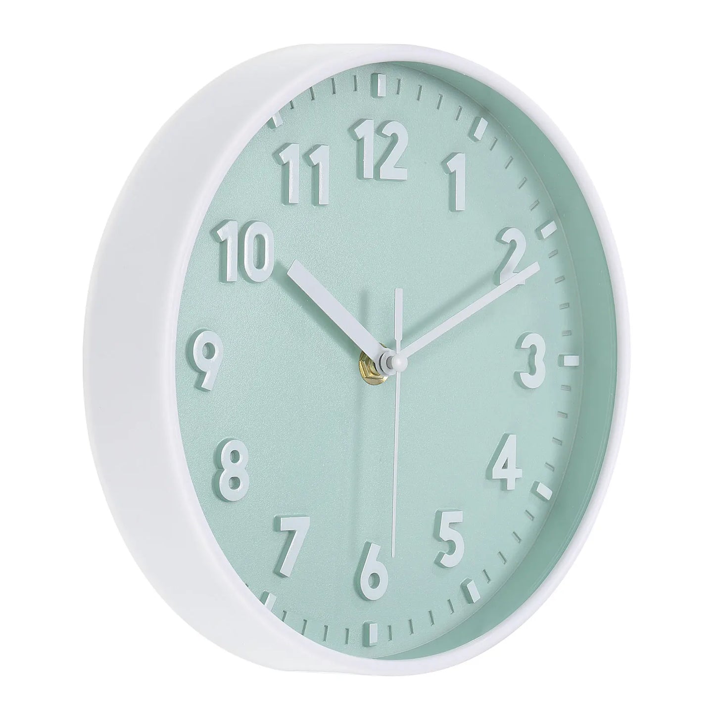 8 Inch Wall Clock 3D Number Quartz Battery Operated Silent Non-Ticking Round Wall Clocks Decorative.