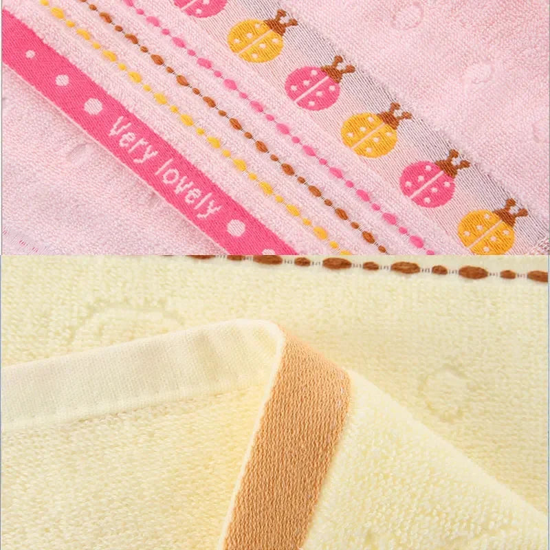 Pure Cotton Children's Towel, Soft Absorbent Baby Face Wash Towel for Kids.