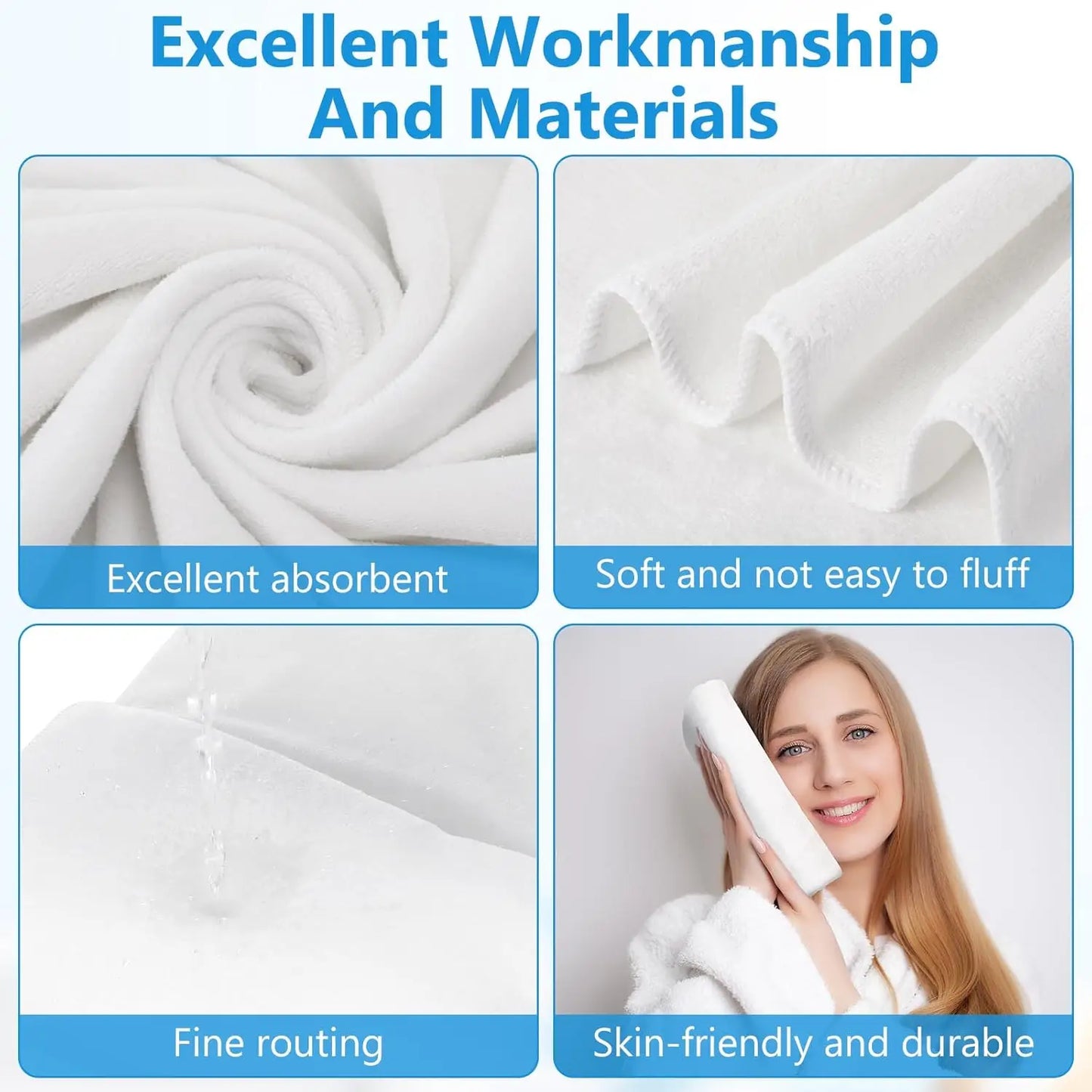16 Pack Bulk Microfiber Towels 27x60 Oversized Highly Absorbent Soft for Beach Pool Bathroom
