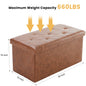 Leather Folding Ottoman Storage Footstool Toy Box Bedroom Bench.