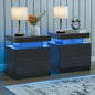 Nightstand Set of 2 LED Nightstand with 2 Drawer, Bedside Table, Customized.