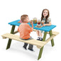 Kids Picnic Table, Acacia Wood, Outdoor Table with Benches, Toddler Patio Furniture Set.