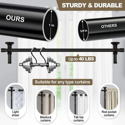 Divider, No Drilling Curtain Rod Wall Divider for Space Partition, Adjustable Heavy Duty Floor to Ceiling.