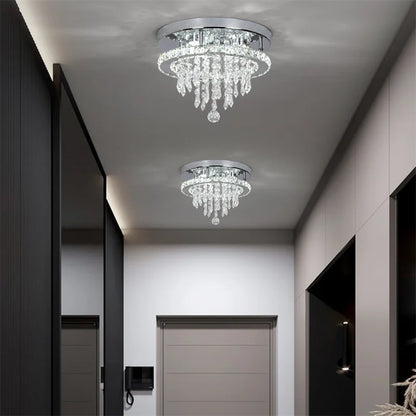 Luxury Crystal Ceiling Lamp Smart Led Dining Room Pendant Light Chandelier Remote Control.