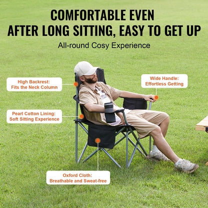 Outdoor Camping Chair 350lbs High Load Ultralight Folding Chair, Portable.