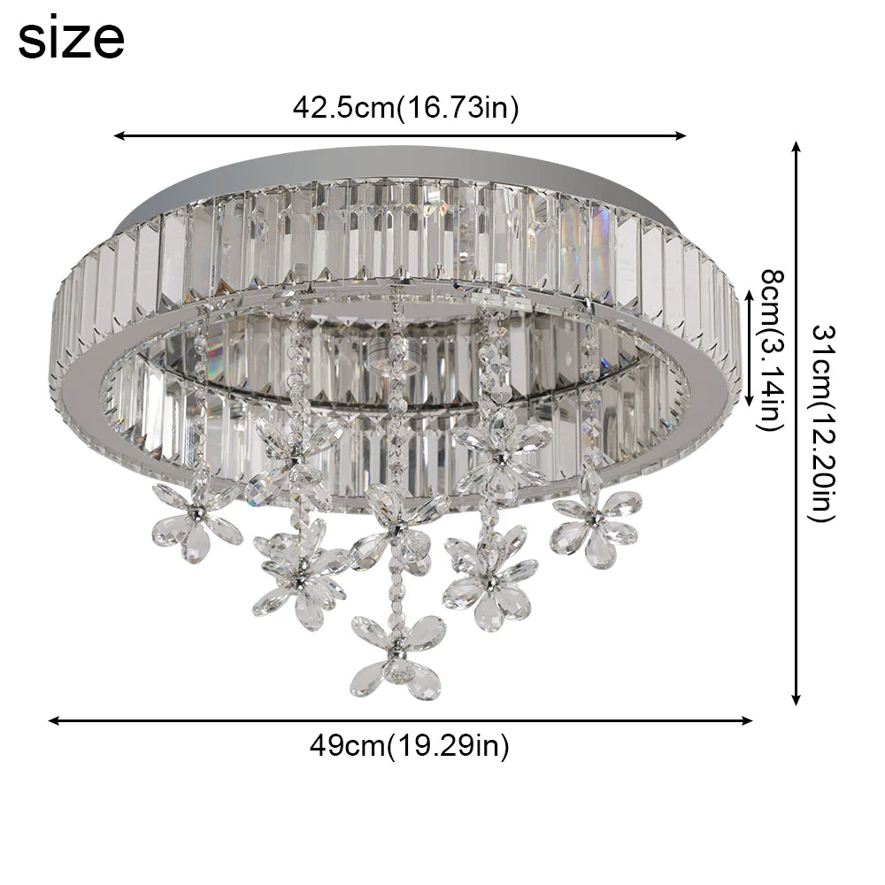 Crystal LED Ceiling Lamp Modern Chandelier Pendant Light Luxury Home Decor, Dining room.