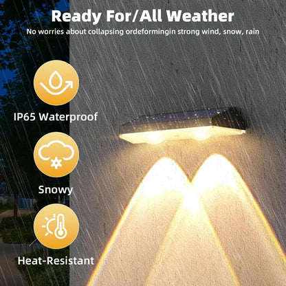 Solar Fence Lights Outdoor- Waterproof 3 Mode Solar Deck Lights for Outside, Patio Stair and Wall (6 pack)