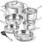 KOCH SYSTEME CS 10 Piece Stainless Steel Pots and Pans Set, Kitchen cookware, Oven Safe to 450°F