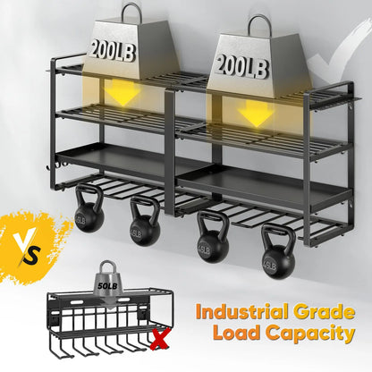 Power Tool Organizer Wall Mount, Extended Large Heavy Duty Drill Holder, 4 Layer Garage and Storage.