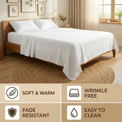 Cooling Bamboo Bed Sheets Set for Twin, Full, Queen, King and California King Size Bed.
