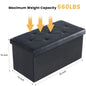 Leather Folding Ottoman Storage Footstool Toy Box Bedroom Bench.