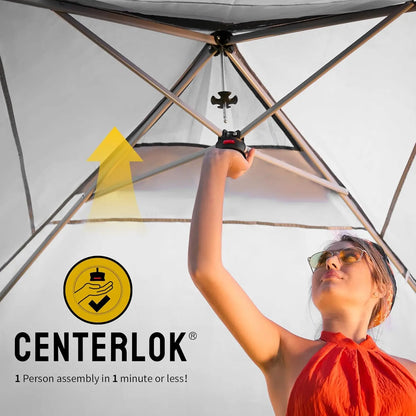 10x10 Pop Up Canopy with 1 Side Wall - Tent with One Push Setup - Outdoor Sun Shade for Events.
