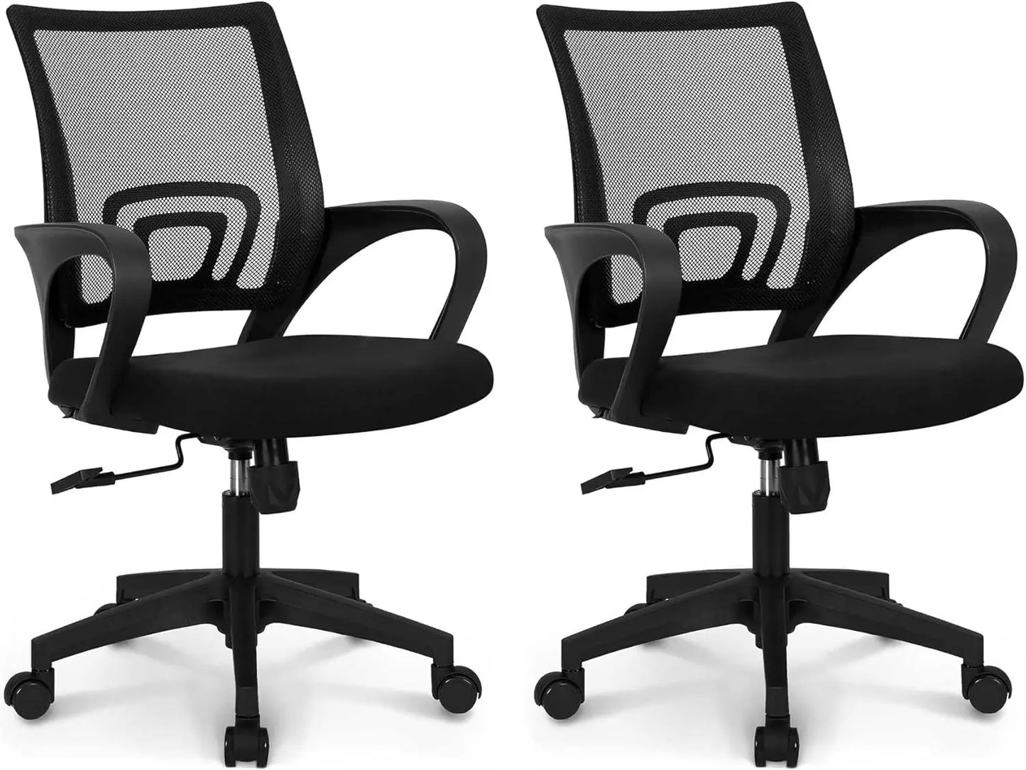 NEO CHAIR Black Mesh Gaming Office Chair Mid Back Lumbar Support Adjustable Height, Swivel.