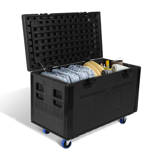 Rolling Road Case Stackable with Lockable Casters Shipping Case Waterproof.