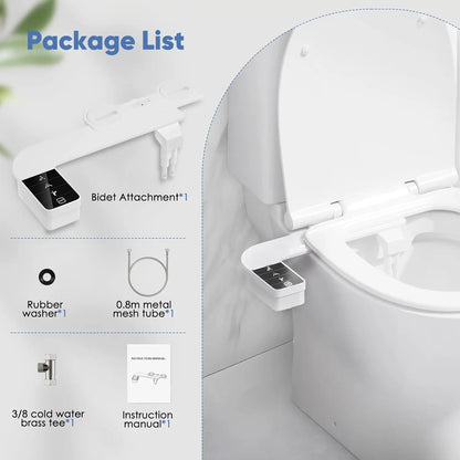 ITAX Self-Cleaning Nozzle, non-Electric Self-Cleaning Bidet Attachment, Ultra Thin Design Toilet Seat.