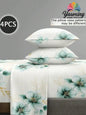 4PCS Zebra Print Bedding Set - Microfiber Sheet Set with Deep Pocket Fitted Sheet