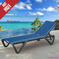 Pool Lounge Chairs Set of 3, Aluminum Adjustable Outdoor Chaise Lounge with Wheels, Poolside Chairs.