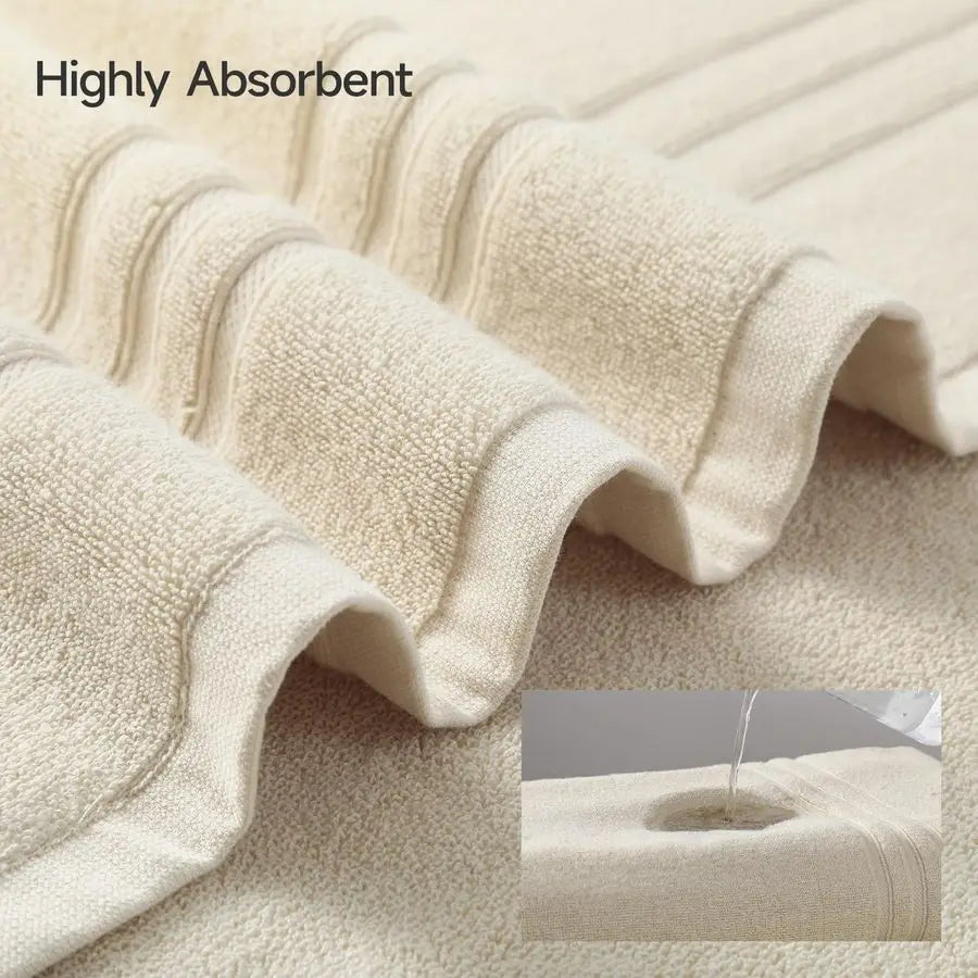 6 Piece Luxury Bath Towel Set 100 Cotton Towels for Bathroom.