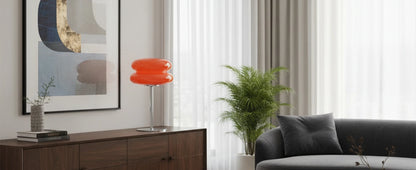 Macaron Glass Table Lamp, Dimming, Living Room and Eye Protection Night Light Bedroom Decor