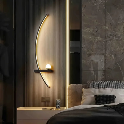 2pcs Modern Adjustable LED Wall Sconce, 31.5" Arched Metal Bedside Lamp, 3000K Warm Glow, Indoor Use.