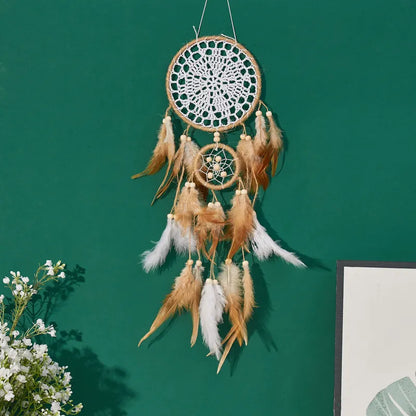 5-piece large Dream Catcher, handcrafted Moon Dream Chaser, Bohemian wall, Bedside decoration
