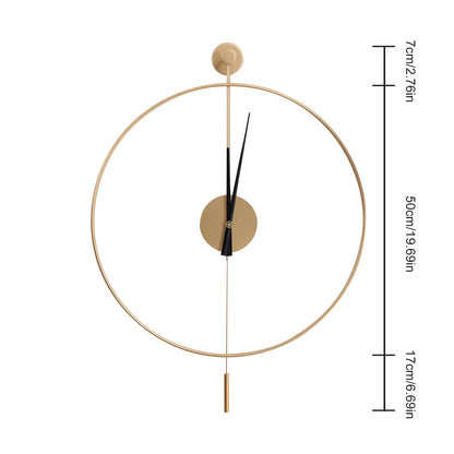 Decorative Silent Metal Wall Chronometer Large Traditional Non-Ticking Timepiece.