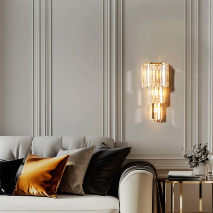 Modern Crystal Wall Lamp 3-Layer Wall Crystal Sconce Light, Led Corn Lights.