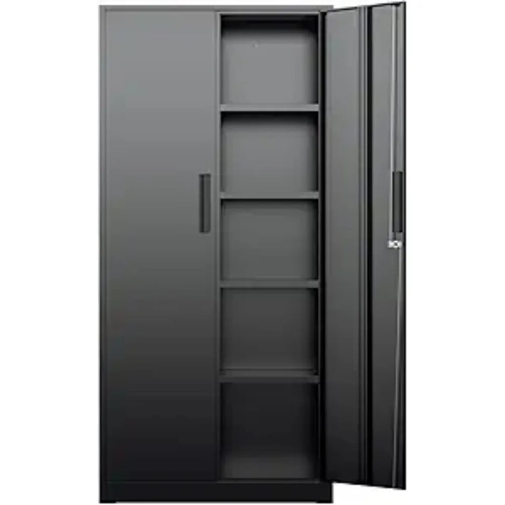Metal Garage Storage Cabinet, Locking Doors & Adjustable Shelves Tall Storage for Home