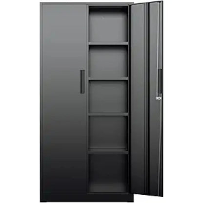 Metal Garage Storage Cabinet, Locking Doors & Adjustable Shelves Tall Storage for Home