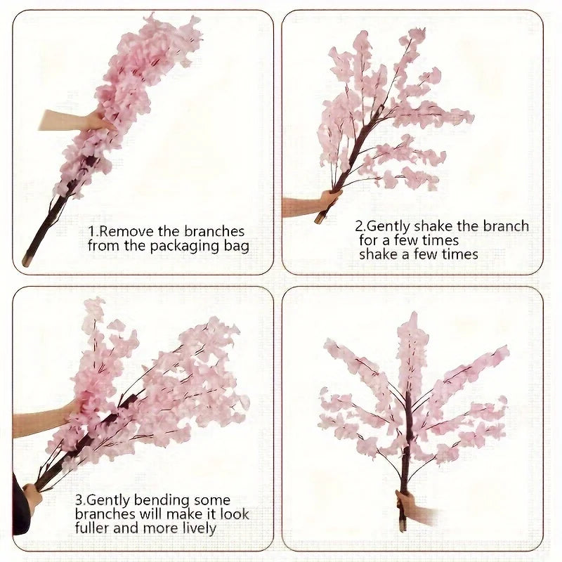 Artificial Cherry Trees Indoor Decor: Handmade Natural Fake Cherry Blossom Tree.