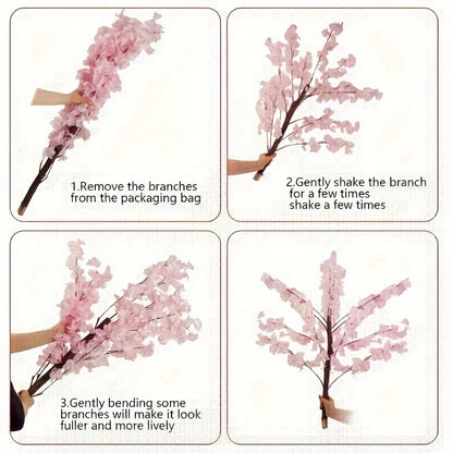 Artificial Cherry Trees Indoor Decor: Handmade Natural Fake Cherry Blossom Tree.