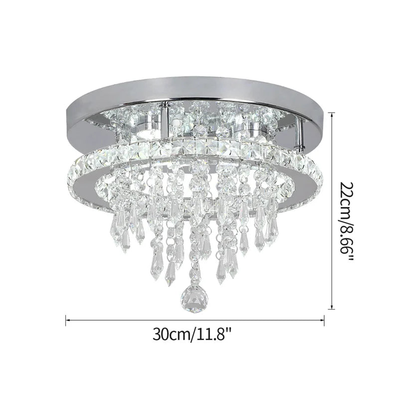 Luxury Crystal Ceiling Lamp Smart Led Dining Room Pendant Light Chandelier Remote Control.