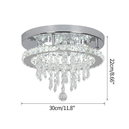 Luxury Crystal Ceiling Lamp Smart Led Dining Room Pendant Light Chandelier Remote Control.