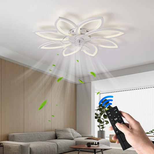 Modern Dining Table LED Lamp Ceiling Fan Light Remote Ventilator Home Lighting.