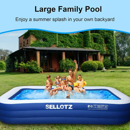 Inflatable Pool for Kids and Adults, 120" X 72" X 22" Oversized Thickened Family Pool for Toddlers