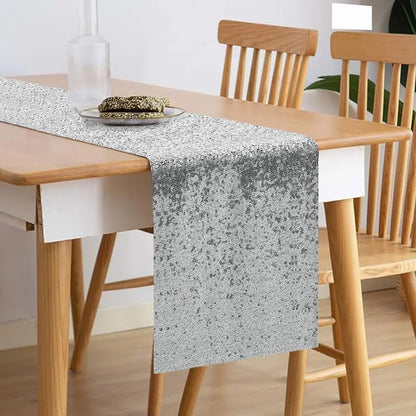 Packs 12 x 72 inches Silver Sequin Table Glitter Runner.