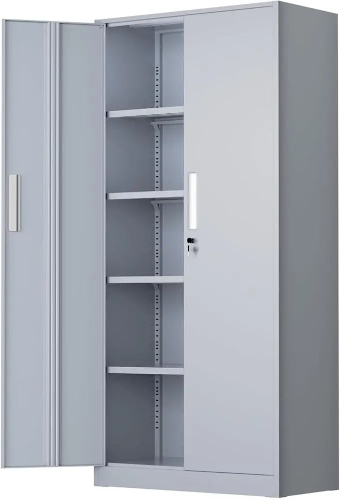 Metal Storage Cabinet, Garage Cabinets and Storage System with Doors and Shelves.