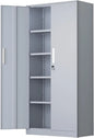 Metal Storage Cabinet, Garage Cabinets and Storage System with Doors and Shelves.