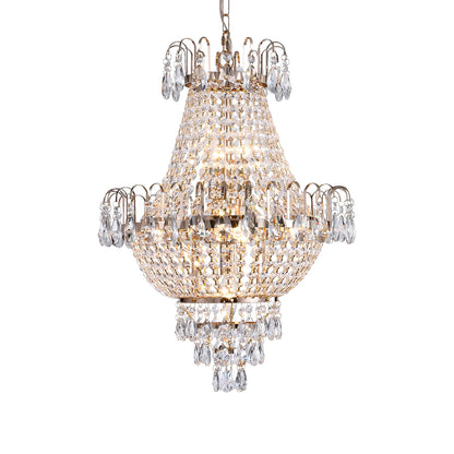 16.9" Luxury Retro Crystal Chandelier European Style Imperial Style Copper.