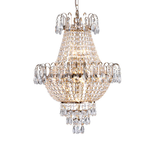 16.9" Luxury Retro Crystal Chandelier European Style Imperial Style Copper.